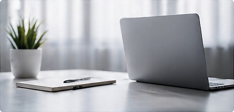Laptop in a modern workspace